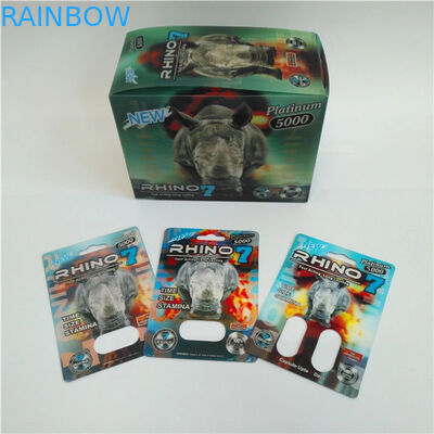 250G Ivory Rhino 69 1000k 3D Blister Card لتغليف الكبسولة