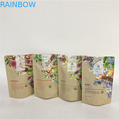 Cmyk 1.2C MPET Stand Up Zipper Pouch 1.5C PA للشاي / القهوة