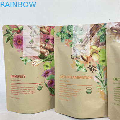 Cmyk 1.2C MPET Stand Up Zipper Pouch 1.5C PA للشاي / القهوة