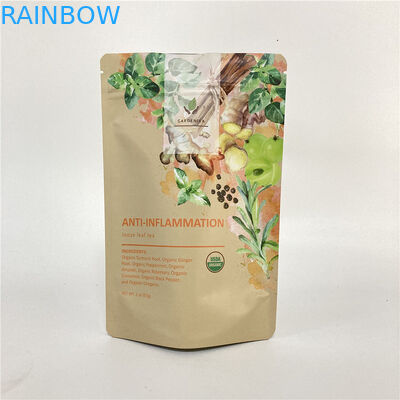 Cmyk 1.2C MPET Stand Up Zipper Pouch 1.5C PA للشاي / القهوة