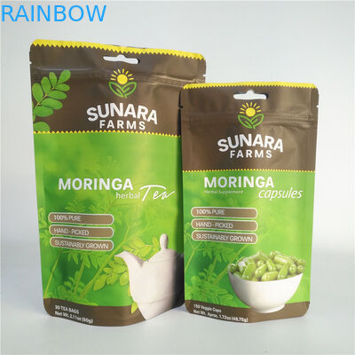 أكياس تغليف أغذية قابلة للإغلاق VMPET SGS بغشاء مغلف 110mic للشاي / المكسرات