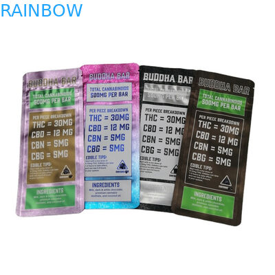 SGS 120mic MOPP Children Resistant Mylar Bag 500mg VMPET Candy Edibles