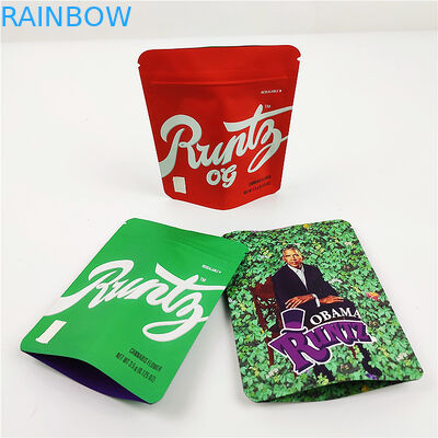 حقيبة FSC BSCI CMYK مقاومة للرائحة 3.5g أكياس تغليف مايلر CBD