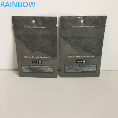 أكياس مقاومة للرائحة أكياس مايلر مع أكياس بلاستيكية من Ziplock 1g من زهرة القنب مع نافذة شفافة بفتحة تعليق