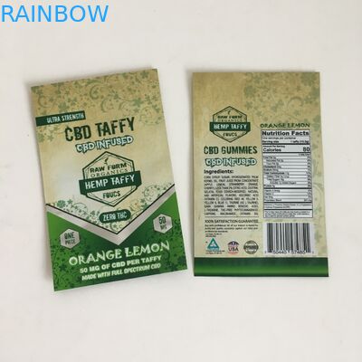 أكياس مايلر المقاومة للرائحة Ziplock Cannabis Flower Plastic CBD المحشوة 50mg 100mg أكياس الحلوى Gummies Mylar