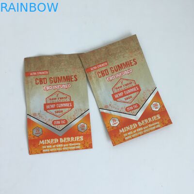 طباعة Ziplock Cannabis Flower Plastic CBD المحشوة 50mg 100mg Gummies Ziplock Mylar Packaging Bags