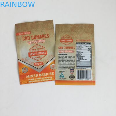طباعة Ziplock Cannabis Flower Plastic CBD المحشوة 50mg 100mg Gummies Ziplock Mylar Packaging Bags