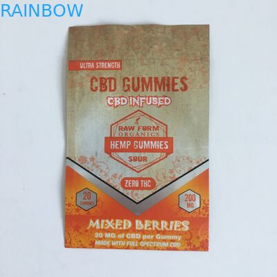 طباعة Ziplock Cannabis Flower Plastic CBD المحشوة 50mg 100mg Gummies Ziplock Mylar Packaging Bags