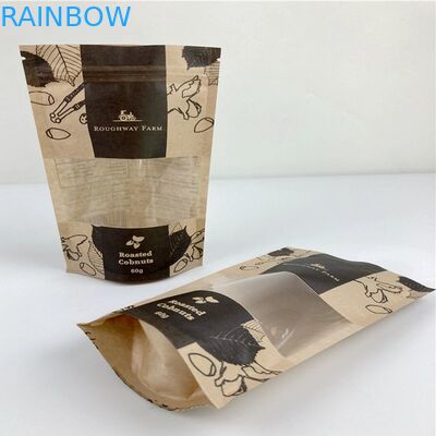 الحقيبة الرقمية المطبوعة الوقوف الحقيبة كرافت ورقة رائحة أكياس تغليف المواد الغذائية دوق-باي مع نافذة