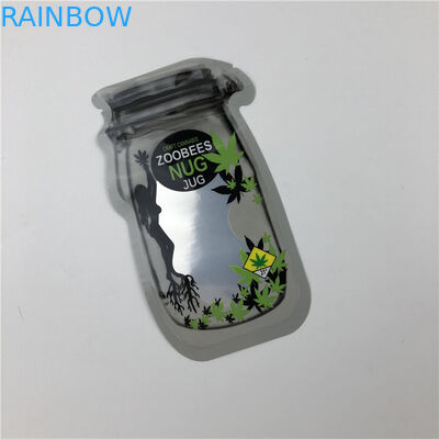 أكياس جرة ميسون لبذور اتفاقية التنوع البيولوجي ، صمغ زهور ، THC Indica Leaf ، أكياس تعبئة غير منتظمة مع سحاب