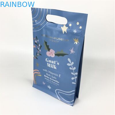 أكياس مسطحة القاع ZIp Lock الغذاء الصف مسطحة القاع مع مقبض لتغليف فرك الجسم