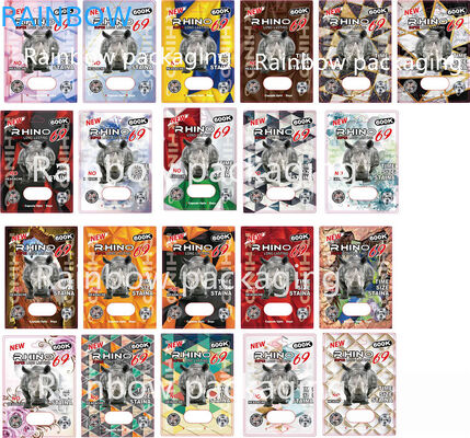 بطاقات تغليف الكركدن ثلاثية الأبعاد من أجل وحيد القرن 10K / 100K / 69 حبة صندوق ورقي وردي الهرة القط