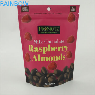 VMPET CMYK كيس بلاستيكي صالح للأكل محكم الغلق بالحرارة رقائق الشوكولاته المكسرات 1.2C