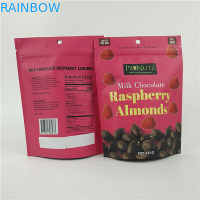 VMPET CMYK كيس بلاستيكي صالح للأكل محكم الغلق بالحرارة رقائق الشوكولاته المكسرات 1.2C