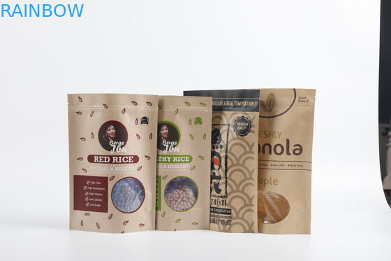 مخصص القابلة للتحلل البيولوجي جيش التحرير الشعبى الصينى ورق الكرافت زيبر الحقيبة الوقوف الشاي تغليف أغذية