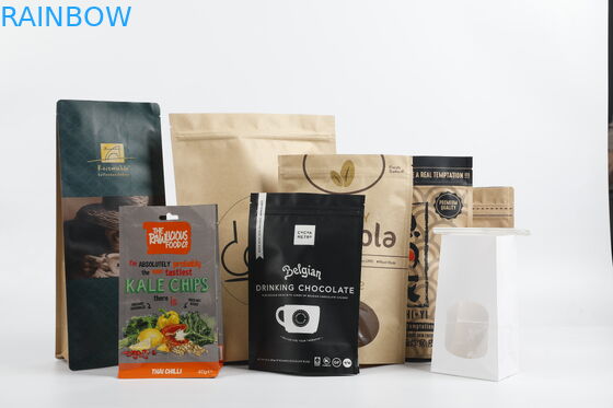 مخصص القابلة للتحلل البيولوجي جيش التحرير الشعبى الصينى ورق الكرافت زيبر الحقيبة الوقوف الشاي تغليف أغذية