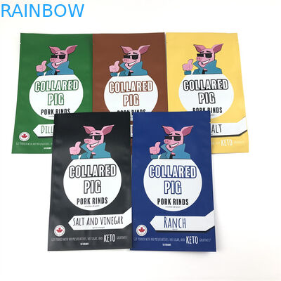 ثلاثة أكياس جانبية من البلاستيك مايلر بسحاب قفل للرائحة قابلة للإغلاق