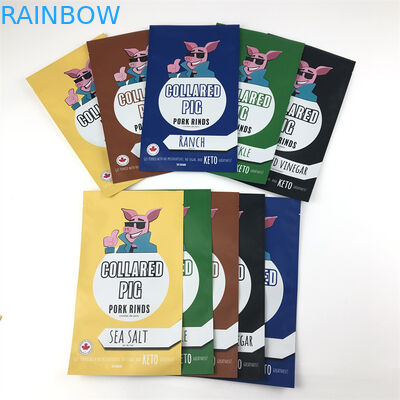 ثلاثة أكياس جانبية من البلاستيك مايلر بسحاب قفل للرائحة قابلة للإغلاق