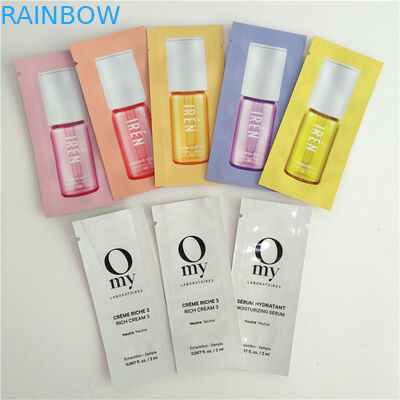 مستحضرات التجميل المختومة بالحرارة عينة التعبئة والتغليف أكياس مسطحة الحقيبة مايلر فويل 3 أكياس الختم الجوانب