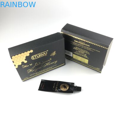 كيس تغليف سائل عسل خام 10 جرام مع صندوق عرض رقائق ذهبية