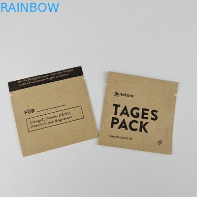 طباعة مخصصة أكياس ورق كرافت قابلة للتحلل الحيوي MOPP 3 أكياس مختومة جانبية