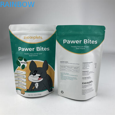 المعاد تدويرها المخصصة القابلة للإغلاق الوقوف الحقائب أغذية الحيوانات الأليفة أكياس ورقية كرافت براون