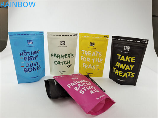 قابلة لإعادة الاستخدام الملونة بيو كرافت ورقة مخصصة مطبوعة حقيبة أغذية الحيوانات الأليفة الوقوف الحقيبة