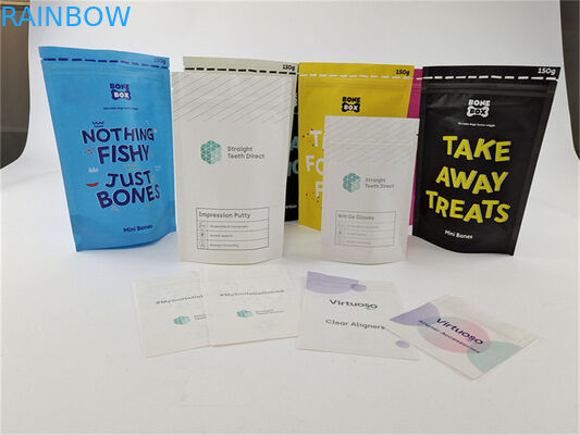 قابلة لإعادة الاستخدام الملونة بيو كرافت ورقة مخصصة مطبوعة حقيبة أغذية الحيوانات الأليفة الوقوف الحقيبة