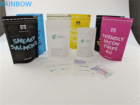 قابلة لإعادة الاستخدام الملونة بيو كرافت ورقة مخصصة مطبوعة حقيبة أغذية الحيوانات الأليفة الوقوف الحقيبة