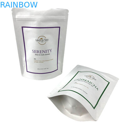 تغليف شاي القهوة كيس زيبلوك أبيض بلوري مقاوم للرائحة مع شعارك