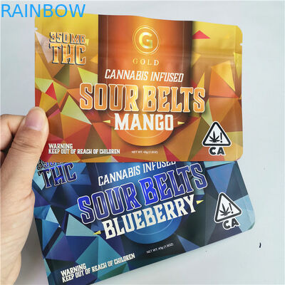 CBD Weed Marijuana Packaging Bag 420 الطباعة الرقمية Doypack Die Cut Herbal Incense