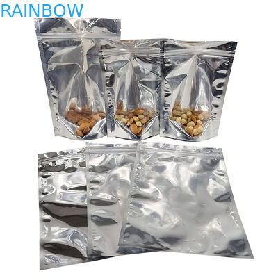 تغليف رقائق الألومنيوم CMYK مايلر دويباك نافذة شفافة أمامية فضية خلفية قابلة للإغلاق