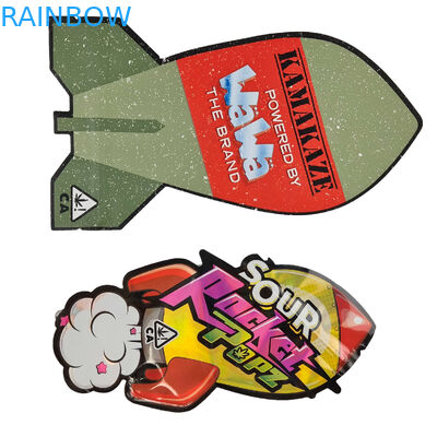 3.5g أكياس مايلر مختومة للرائحة مختومة مطبوعة مخصصة فريدة من نوعها خاصة على شكل قطع غير منتظمة