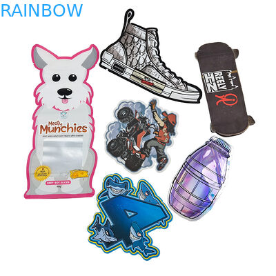 3.5g أكياس مايلر مختومة للرائحة مختومة مطبوعة مخصصة فريدة من نوعها خاصة على شكل قطع غير منتظمة