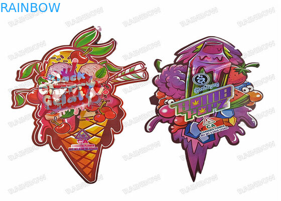 مخصص مطبوعة البلاستيك الطفل دليل تصميم الوقوف الثلاثية الأبعاد 3.5 جرام غير النظامية شكل خاص زيبر يموت قطع أكياس مايلر