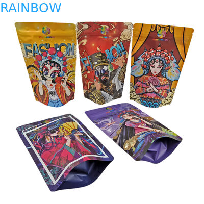 كيس رقائق بلاستيك قابل للأكل بسحاب 100 جرام للحلوى / وجبة خفيفة / القهوة / أكياس مايلر أغذية الحيوانات الأليفة