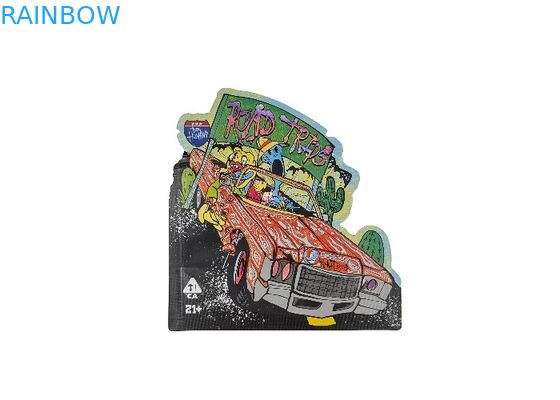 أكياس بلاستيكية ناعمة الملمس 3.5 جرام مايلر بسحاب قفل طباعة رقمية ذات شكل خاص