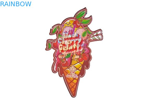 أكياس بلاستيكية مانعة لتسرب الأطفال 3.5 جرام من أكياس مايلر زيبلوك مقطوعة بشكل خاص غير منتظم