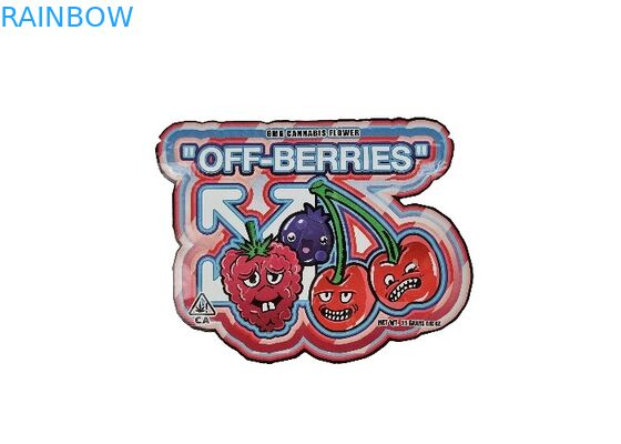 أكياس بلاستيكية مانعة لتسرب الأطفال 3.5 جرام من أكياس مايلر زيبلوك مقطوعة بشكل خاص غير منتظم