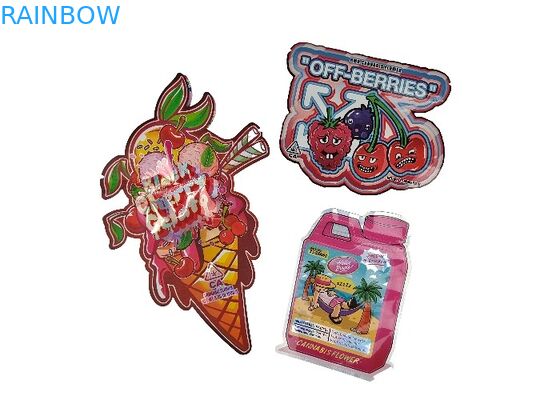 قطع البلاستيك يموت أكياس مايلر مخصصة الرسم الهولوغرام على شكل خاص 3.5G