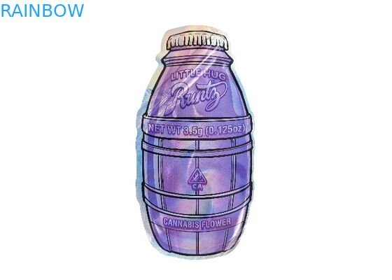 قطع البلاستيك يموت أكياس مايلر مخصصة الرسم الهولوغرام على شكل خاص 3.5G