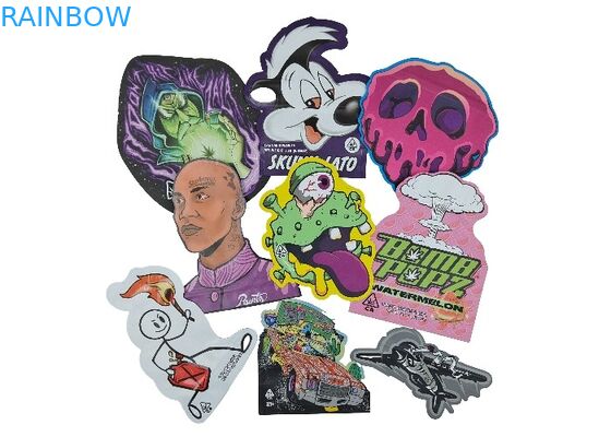 شعار مخصص مطبوع كيس بلاستيكي مقاوم للرائحة 0.125 أوقية 1 أوقية زيبلوك كيس مايلر الصالح للأكل