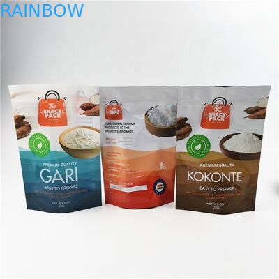 حقيبة بلاستيكية مخصصة طباعة حفرة أكياس التغليف الغذائي مع سحاب