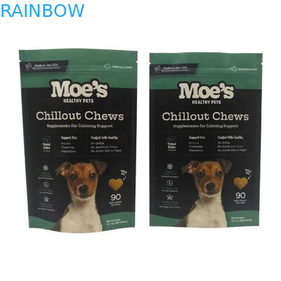 حقيبة طعام الحيوانات الأليفة ذات السحاب في ألوان CMYK لتخزين طعام الحيوانات الأليفة طويل الأمد