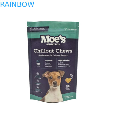 حقيبة طعام الحيوانات الأليفة ذات السحاب في ألوان CMYK لتخزين طعام الحيوانات الأليفة طويل الأمد