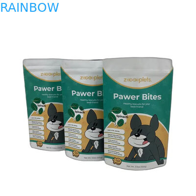 حقيبة طعام الحيوانات الأليفة ذات السحاب في ألوان CMYK لتخزين طعام الحيوانات الأليفة طويل الأمد