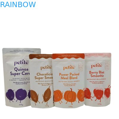 شعار مخصص مطبوع قابلة للتحلل الحيوي 100٪ عبوة عبوة قابلة لإعادة الاستخدام أكياس بلاستيكية واقفة