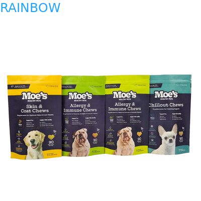 شعار مخصص مطبوع قابلة للتحلل الحيوي 100٪ عبوة عبوة قابلة لإعادة الاستخدام أكياس بلاستيكية واقفة