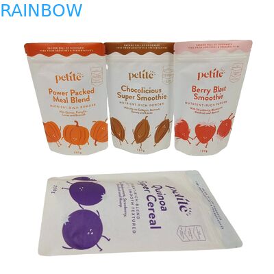 كيسات قابلة للتحلل الحيوي مع سقف زيبلوك شعار مخصص مطبوع كيس للكهوفة وشاي تغليف أكياس الطعام