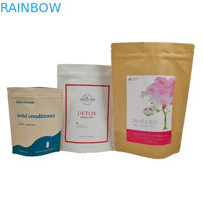 حقيبة أدوات قابلة للتحلل البيولوجي قابلة لإعادة التدوير والتي تم تصنيعها خصيصًا والتي تقف على الأقدام مع فتحة سحب أكياس الورق الكرافت أكياس التعبئة الغذائية